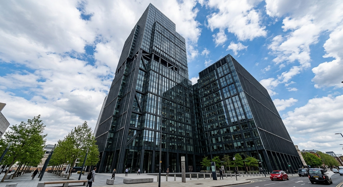 خلفية فوتر شركة إنجاز - مبنى تجاري